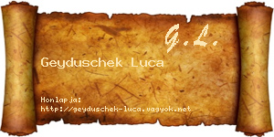 Geyduschek Luca névjegykártya